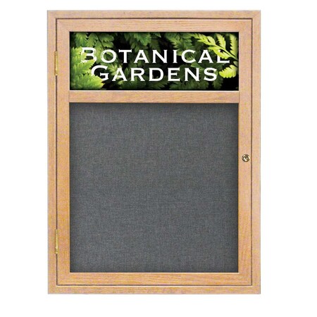 United Visual Products Sliding Glass Door Radius Letterboard, Hdr, 72"x48", White/Grey Vinyl UV9023ACSH-WHITE-GREYVL